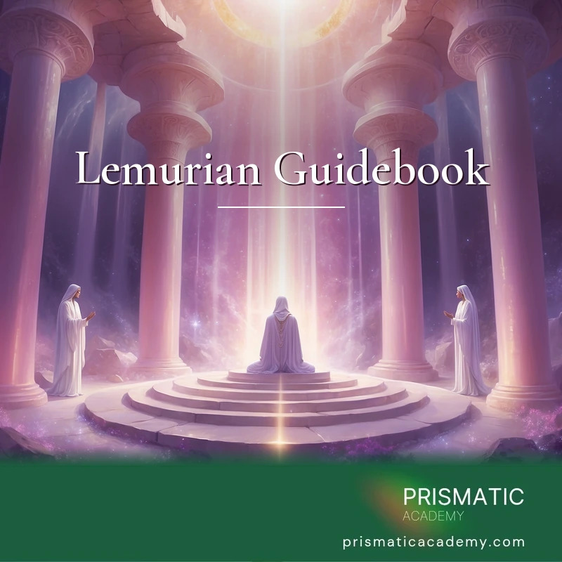 Lemurian Guidebook distance Reiki attunement, the crystalline Lemurian Temple and the loving Lemurian beings of light, entered by a facilitator for the Lemurian Templ by Prismatic Flower Essences
