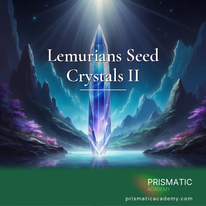 Lemurians Seed Crystals II distance Reiki attunement, The second level of Lemurian seed crystals -- striated quartz radiating a third-eye beam and connecting to the Higher Se by Prismatic Flower Essences