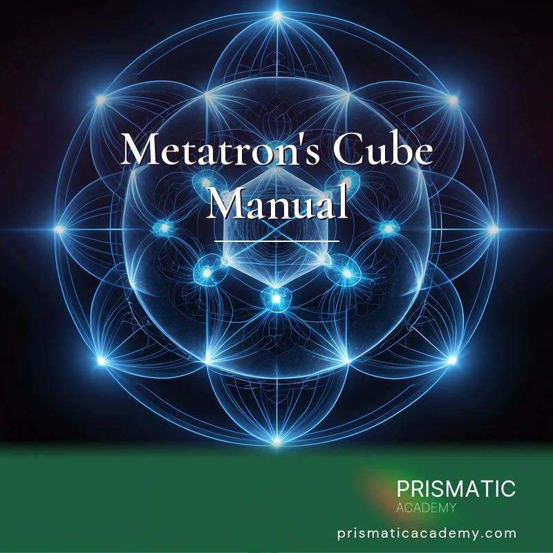 Metatron's Cube Manual distance Reiki attunement, Metatron's Cube, the sacred-geometry figure of thirteen circles containing the five Platonic solids by Prismatic Flower Essences