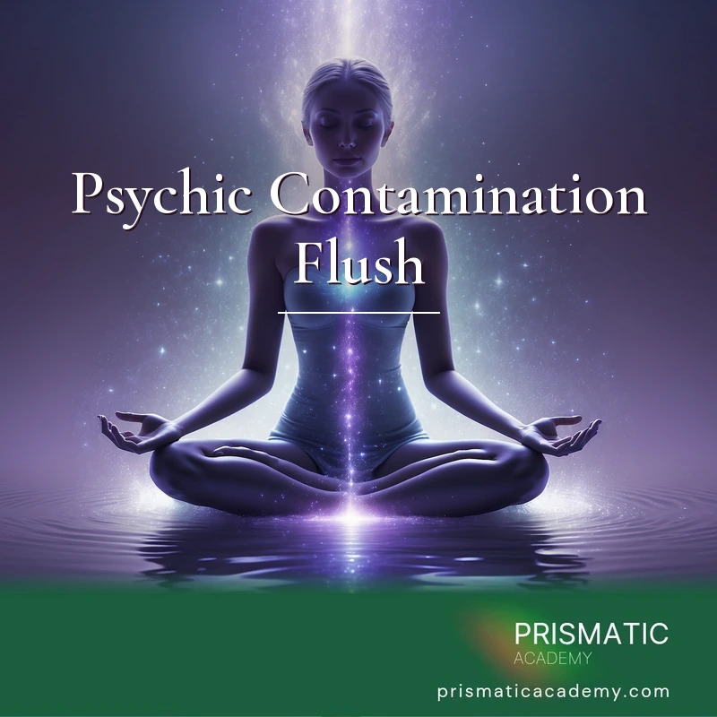 Psychic Contamination Flush distance Reiki attunement, Energetic clearing of psychic contamination from the aura, chakras and meridians by Prismatic Flower Essences